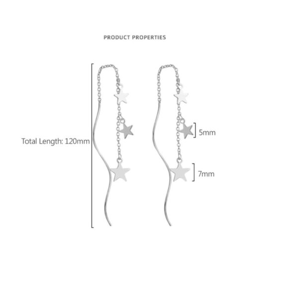 NEW 925 Sterling Silver Swirl Star Earrings - Picture 6 of 6